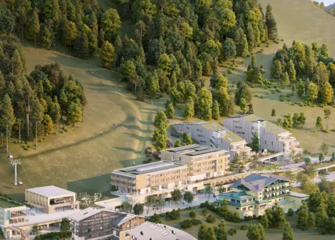 Ihr seht die Außenansicht vom JUFA Hotel Werfenweng .