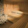 Sauna mit steinerner Aufgussschale im Wellnessbereich im JUFA Hotel Gnas - Sport-Resort. Der Ort für erfolgreiches Training in ungezwungener Atmosphäre für Vereine und Teams.