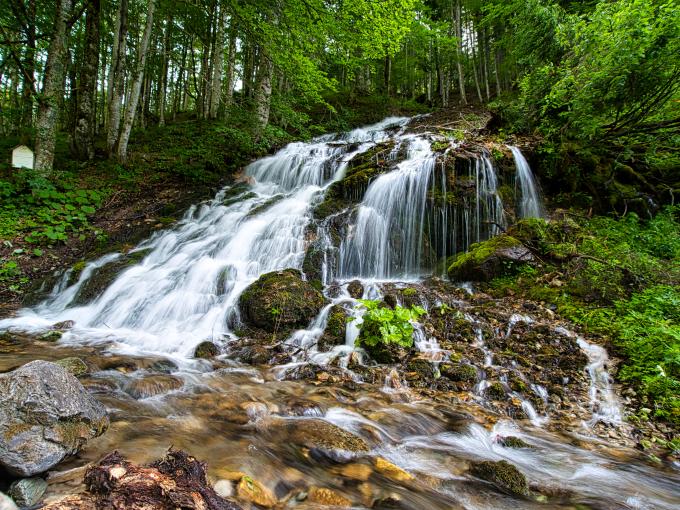 Sie sehen den Schreienden Brunnen, einen Schleierwasserfall mitten in den Wäldern bei Fieberbrunn im Tiroler Pillerseetal. Der Tiroler Landessieger bei der TV-Sendung "9 Plätze - 9 Schätze".