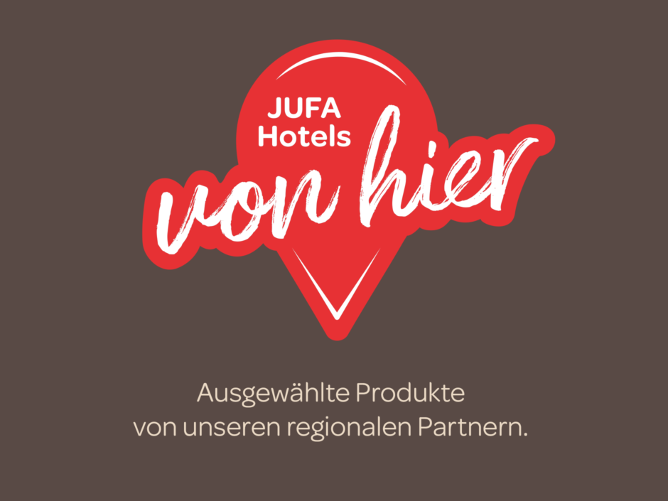 Sie sehen das Logo Regionalität von JUFA Hotels.