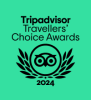 Sie sehen das Logo der Tripadvisor Travellers' Choice Awards 2024.