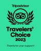 Sie sehen eine Auszeichnung von TripAdvisor als "Traveler's Choice" Hotel 2023.
